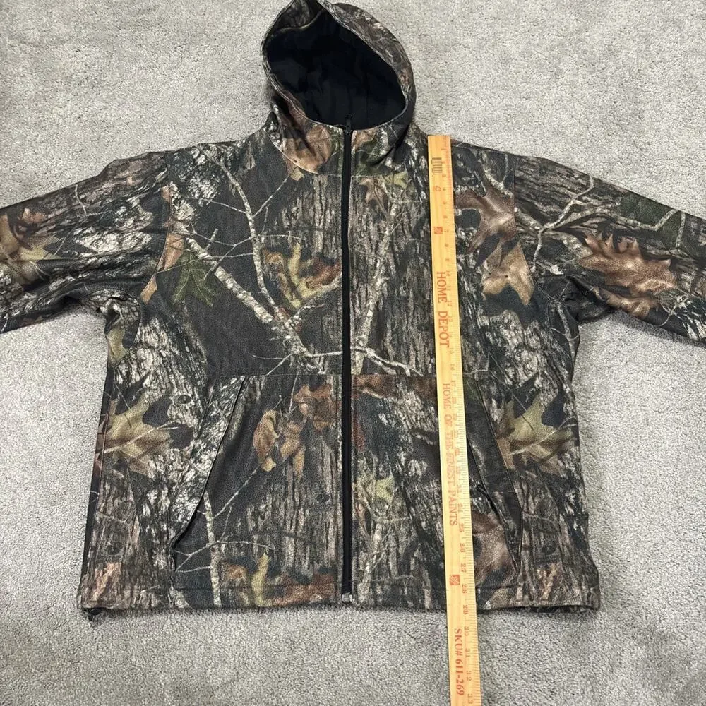 Cabela's Dry Plus Camo Jacket Men's XL Rain Midweight Zip-Up Hooded Hunting